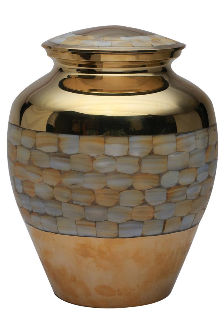 7" Inches Elite Mother of Pearl Cremation Urn for Memorials‚ Funeral