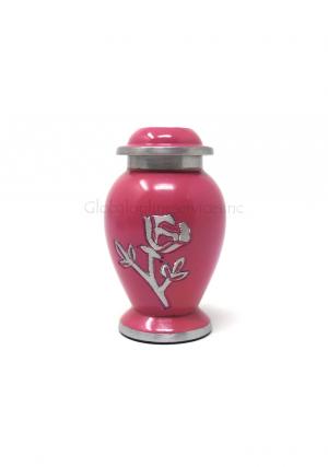 Beautiful Cerise Pink Flower Dove Small Keepsake Cremation Urn Ashes