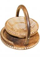 Collapsible Wooden Folding Fruit Basket, Folding Fruit Bowl