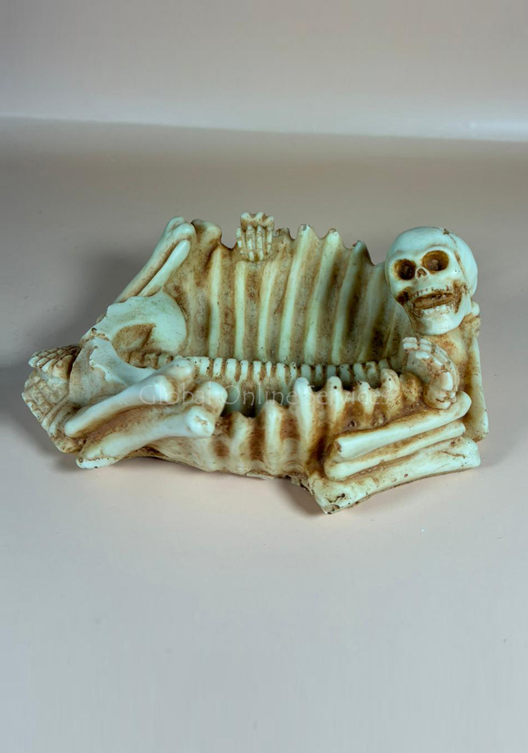 Hand-Painted Skeleton Ribcage Ashtray