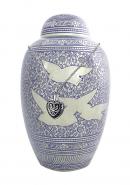 Extra Large Dome Top Going Home Doves Adult Funeral Urn For Ashes UK+ Free jewellery Urn