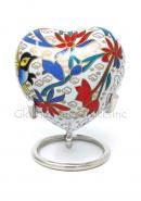 Floral Heart Keepsake Funeral Urn