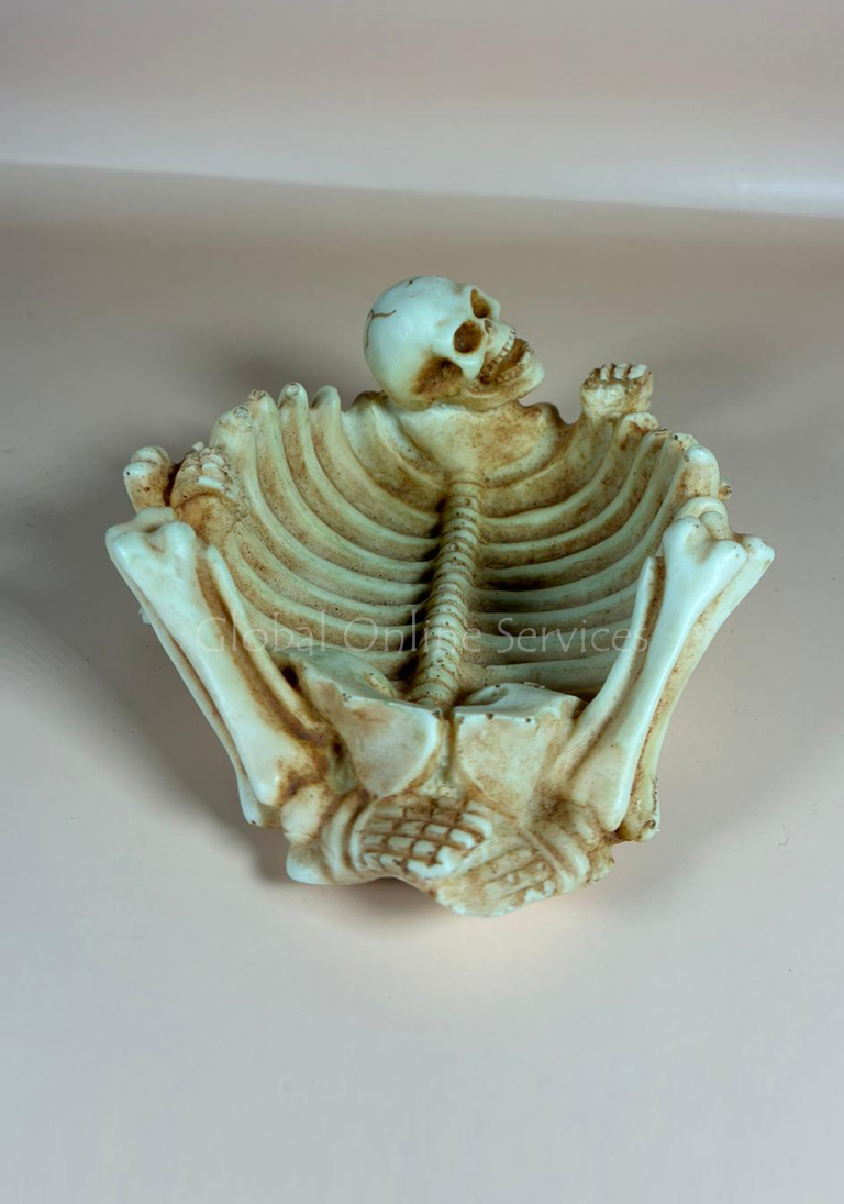 Hand-Painted Skeleton Ribcage Ashtray