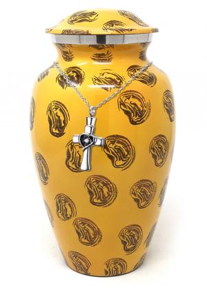Large Aluminium Ashes Container Adult Funeral Urn+ Free jewellery Urn