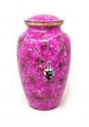 Large Garden Flowers Pink Brass Cremation Urn for Adult Cremation Ashes+ Free jewellery Urn