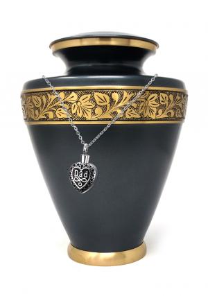 Leaf Brass Adult Funeral Human Ashes Urn, Cremation Urns Ashes+ Free jewellery Urn