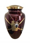 Military Symbol Maroon Cremation Adult Urn+ Free jewellery Urn