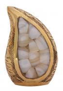 Classic Small Mother of Pearl Memorial Teardrop Funeral  Urn For  Ashes UK