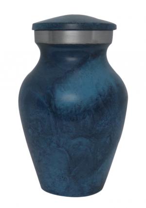 Water Blue Small Keepsake Aluminium Cremation Urn Ashes